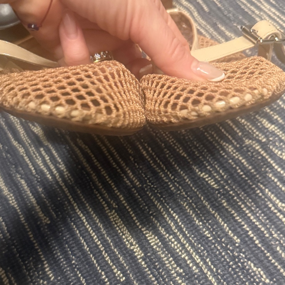 Alaia Nude Mesh Mary Jane Flats with Patent Strap - Picture 6 of 6